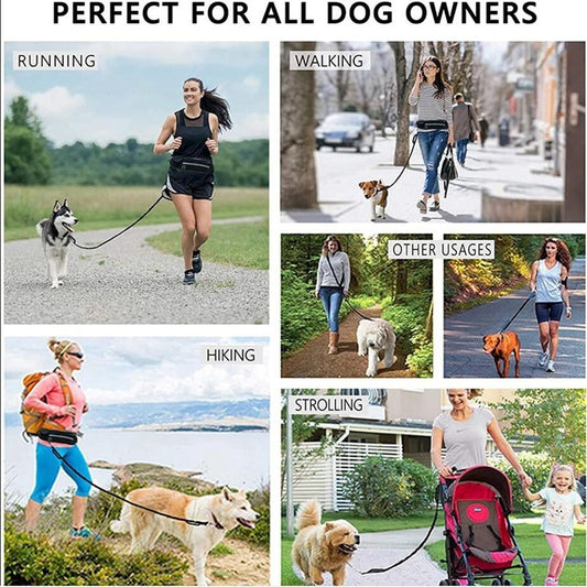 Exciting Hands Free Jogging Dog Leash With Bottle Holder Compartment - Waggy Doggy Deals