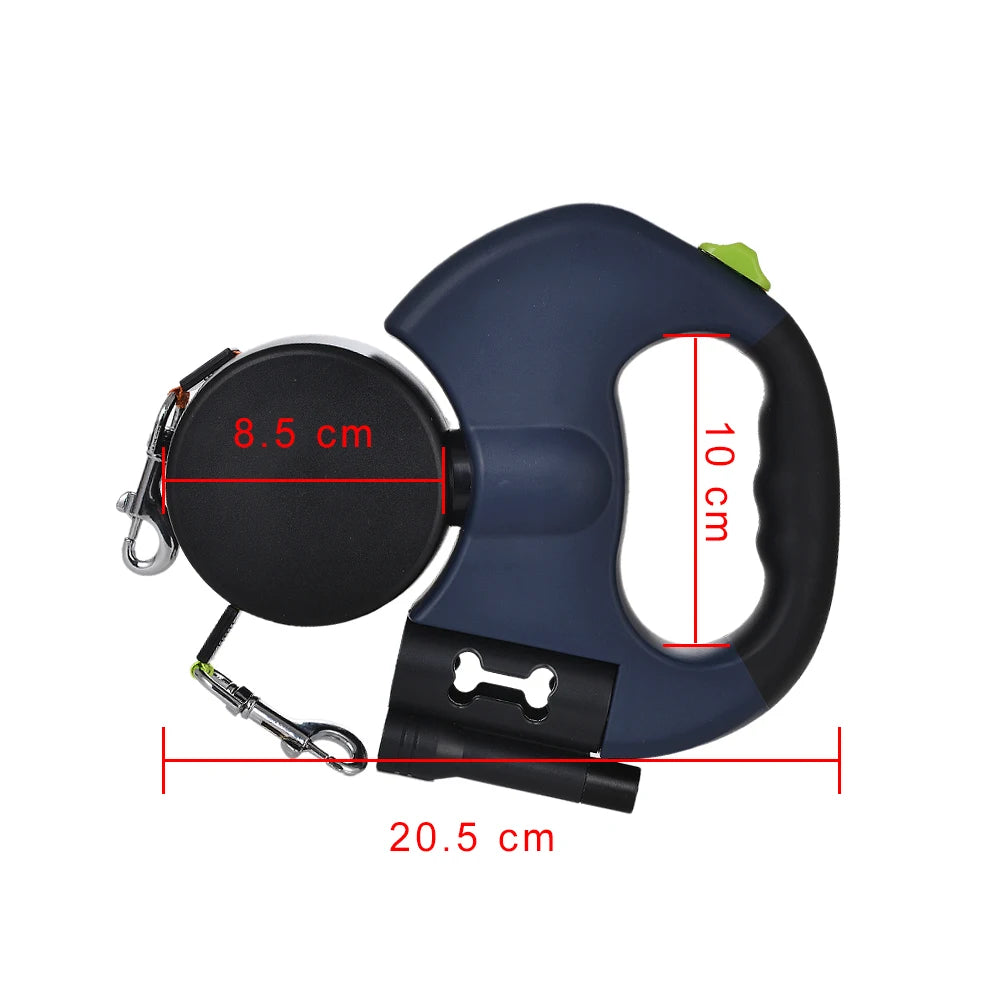 Impressive 2 Dog walker Retractable Dog Leash with Torch Attachment - Waggy Doggy Deals