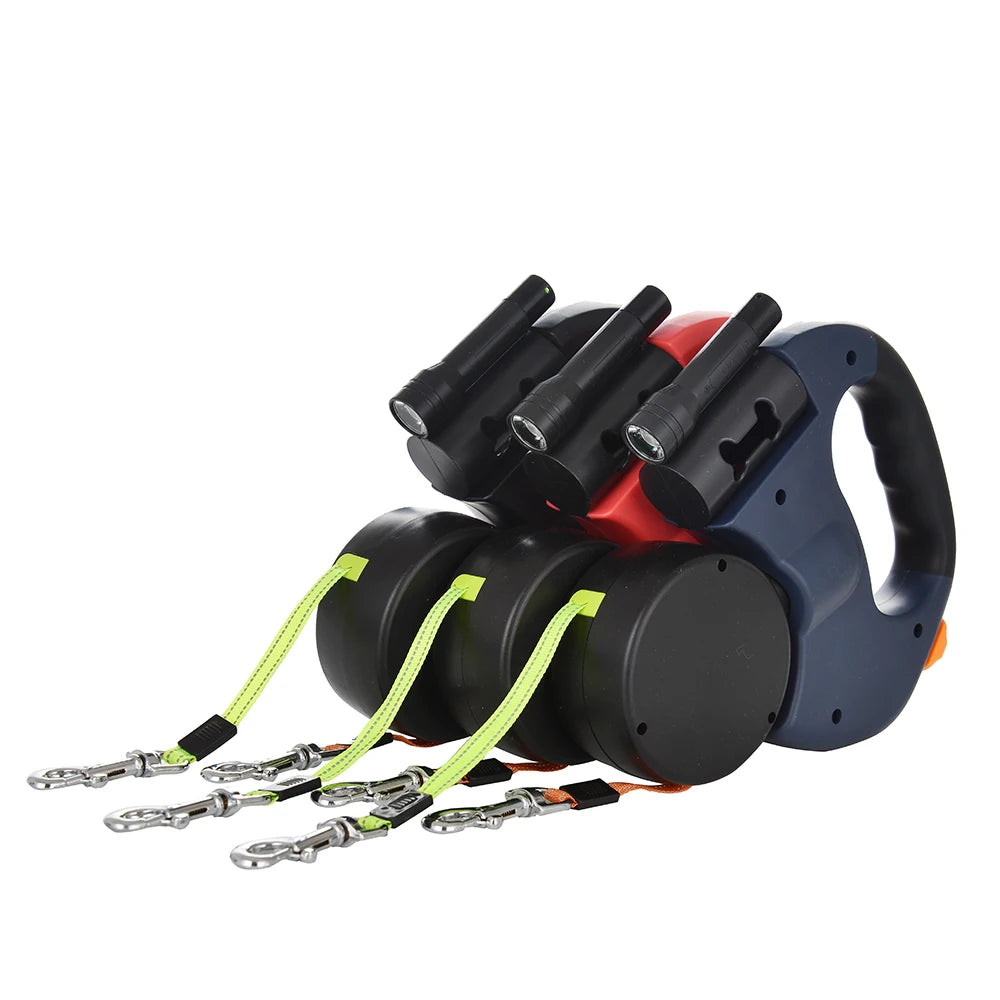 Impressive 2 Dog walker Retractable Dog Leash with Torch Attachment - Waggy Doggy Deals